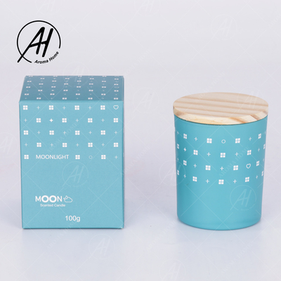 AROMA HOME Toples Kaca Tutup Kayu Lilin Lilin Kedelai Tanpa Asap Label Pribadi 5.5OZ 7OZ 8OZ