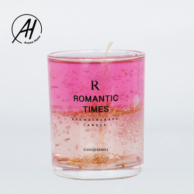 Pernikahan Romantis Real Flower Jar Kaca Lilin Soy Wax Aroma Jelly 7OZ 8OZ