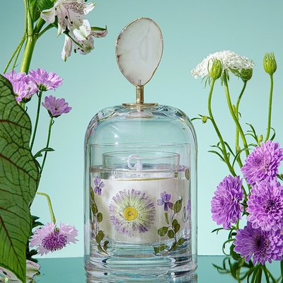 Aromaterapi Bunga Abadi Piala Kristal Penyembuhan Lilin Aroma Lilin Kedelai Dengan Penutup