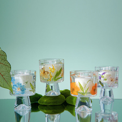 Velas Healing Immortal Flower Glass Crystal Cup Lilin Wangi Aromaterapi Dengan Tas