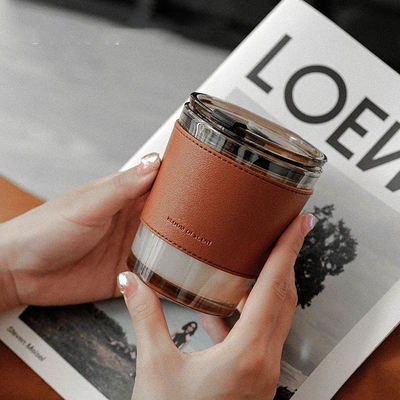AROMA RUMAH Toples Gelas Kopi Hitam Mewah Lilin Wangi Lilin Kedelai