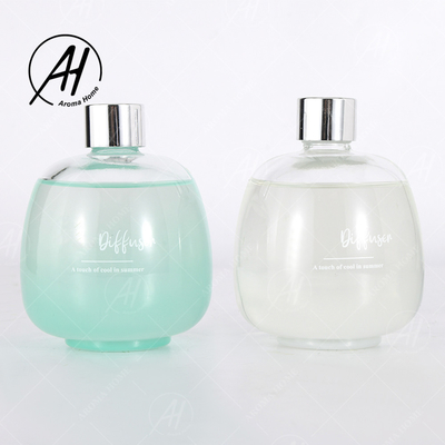 Keren Musim Panas Gelembung Botol Kaca Sliver Tutup Fiber Stick Reed Diffuser Set Minyak Esensial