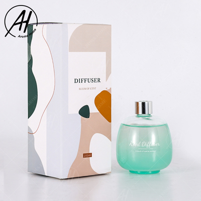 Keren Musim Panas Gelembung Botol Kaca Sliver Tutup Fiber Stick Reed Diffuser Set Minyak Esensial