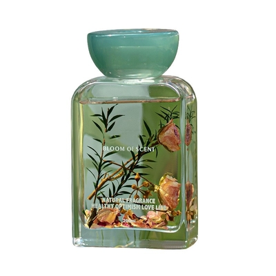 140ml Minyak Atsiri Resin Tutup Set Tas Aroma Segar Reed Diffuser Dengan Bunga Mawar