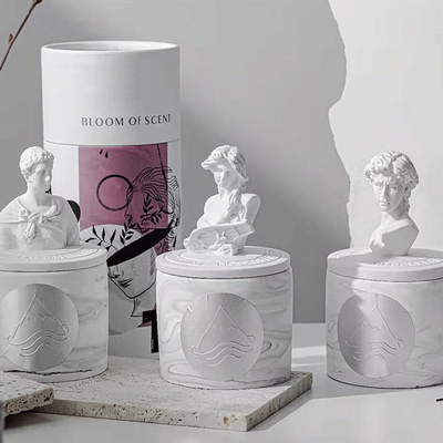 2023 ECO David Plaster Gypsum Sculpture Fragrance Lilin Wangi Gardenia
