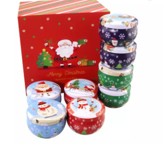 Label Pribadi yang Disesuaikan Beraroma Bunga Kering Crystal Soy Wax Tin Candle Gift Set
