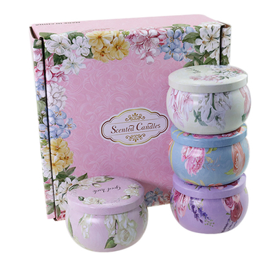 Label Pribadi yang Disesuaikan Beraroma Bunga Kering Crystal Soy Wax Tin Candle Gift Set