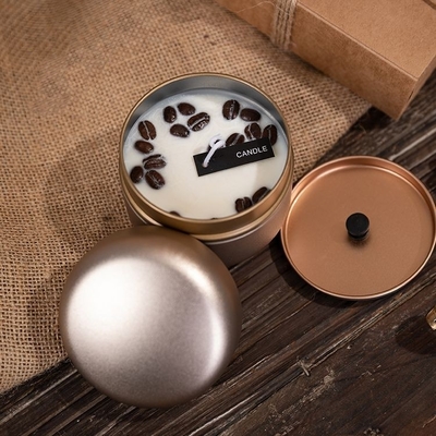 Soy Wax Personalized Cream Coffee Bean Tin Nazar Lilin Beraroma Untuk Acara
