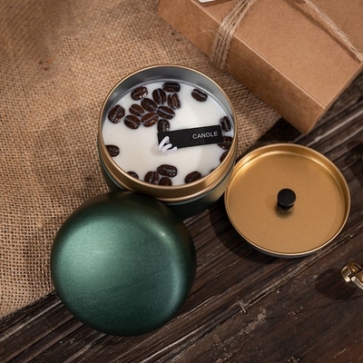 Soy Wax Personalized Cream Coffee Bean Tin Nazar Lilin Beraroma Untuk Acara