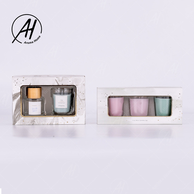 Aromaterapi Pesta Rumah Mini Toples Kaca Lilin Aroma Lilin Warna-warni Gift Set 5.5OZ 3PCS