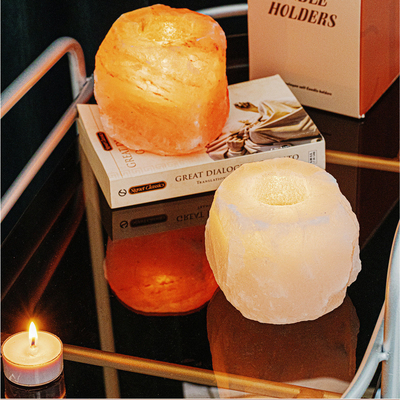 Lampu Batu Ornamen Batu Kristal Set 4 Tempat Lilin Tealight