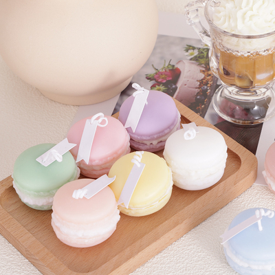 Private Label Fruit Aroma Mini Soy Wax Macaron Handmade Candle Untuk Kamar Mandi