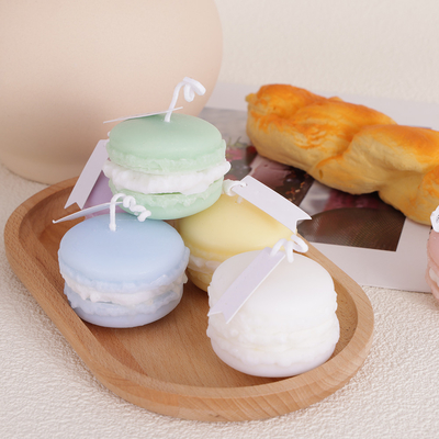 Private Label Fruit Aroma Mini Soy Wax Macaron Handmade Candle Untuk Kamar Mandi