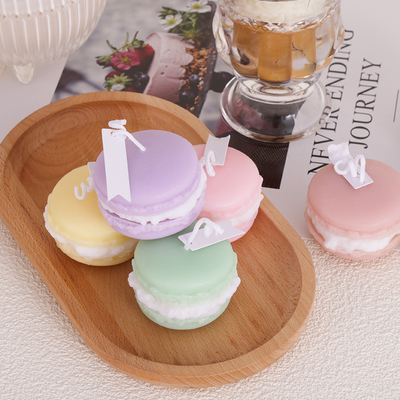 Private Label Fruit Aroma Mini Soy Wax Macaron Handmade Candle Untuk Kamar Mandi