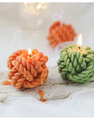 Spot Diy Buatan Tangan Aromaterapi Lilin Wol Kecil Benang Bola Berbentuk Seni Lilin