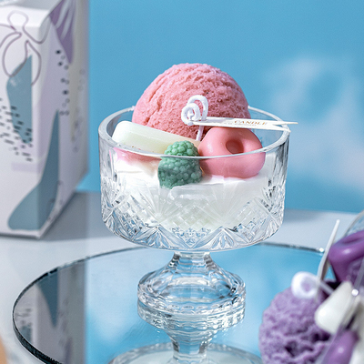 Lilin Lilin Kedelai Beraroma Label Pribadi Kecil 140g Lilin Beraroma Es Krim Dalam Kotak
