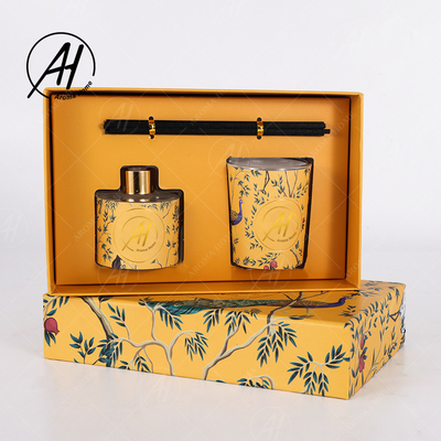 AROMA RUMAH Mewah Reed Diffuser Minyak Alami Penyegar Udara Set Hadiah Lilin Aroma