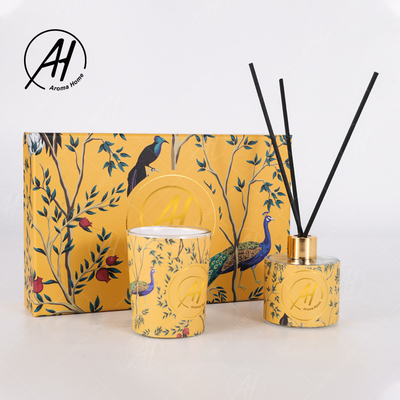 AROMA RUMAH Mewah Reed Diffuser Minyak Alami Penyegar Udara Set Hadiah Lilin Aroma