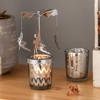 Toples Kaca Wangi Lilin Kedelai Aromaterapi Label Pribadi Geometri Merry Go Round