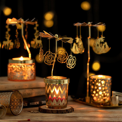 Toples Kaca Wangi Lilin Kedelai Aromaterapi Label Pribadi Geometri Merry Go Round