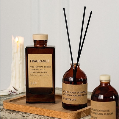 Botol Kaca Aromaterapi Parfum Coklat 100ml Reed Diffuser Mewah