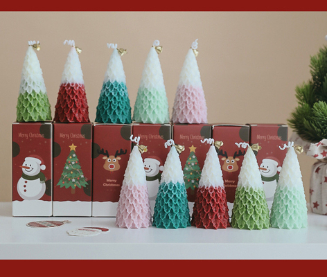 AROMA RUMAH Grosir Mewah Bentuk Pohon Natal Kebaruan Lilin Wangi Lilin Kedelai