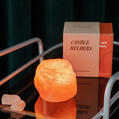 Lampu Batu Batu Kristal Aromaterapi Set 4 Tempat Lilin Tealight Untuk Pernikahan
