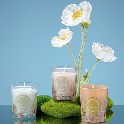 Pesta Pernikahan Warna-warni Biji Pinus Reed Diffuser Scented Candle Jar Gift Set 60g 50ml