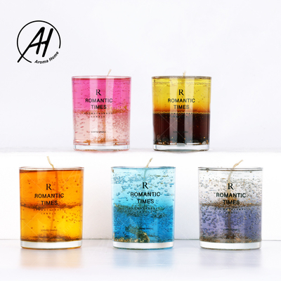 Toples kaca Crystal Gel Flower Jelly Wax Lilin Wangi Buatan Tangan Romantis