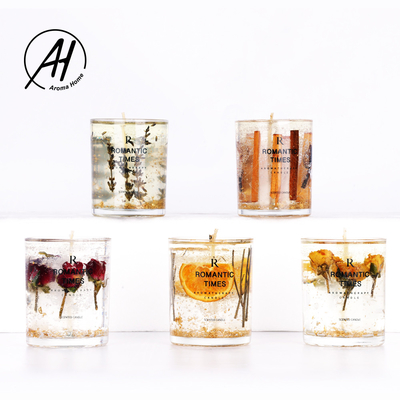 Gaya Populer Disesuaikan Kotak Hadiah Aromaterapi Bunga Asli Jelly Cup Wax
