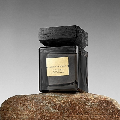 Square Luxury Black Glass Home Fragrance Reed Diffuser 500ml Untuk Liburan
