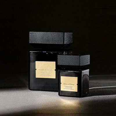 Square Luxury Black Glass Home Fragrance Reed Diffuser 500ml Untuk Liburan