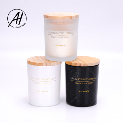 Jar Minyak Esensial Besar Wangi Hitam Putih Matte 100% Soy Wax Spa Candle