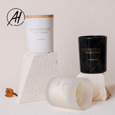 Jar Minyak Esensial Besar Wangi Hitam Putih Matte 100% Soy Wax Spa Candle