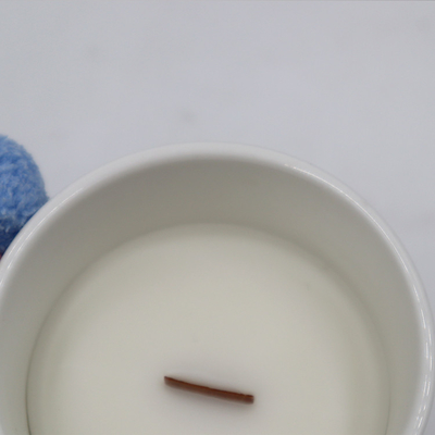 Sensasi Aroma Lilin Keramik Putih Beraroma Dengan Sumbu Kayu