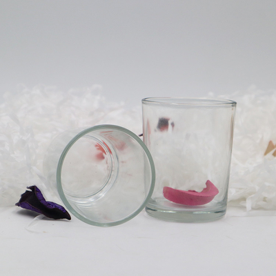 Tempat Lilin Tealight Kaca Transparan 9 Oz Dengan Tutup Kayu 300g