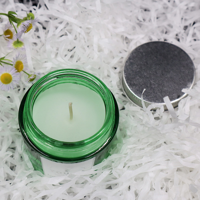 Lilin Lilin Kedelai Buatan Sendiri Mason Jar Lilin Minyak Kelapa Dalam Gelas Hijau