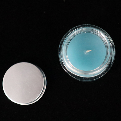 12 oz Buatan Rumah Blue Glass Jam Jar Lilin Lavender Beraroma untuk kamar mandi kamar tidur