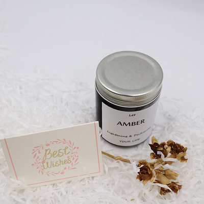 ODM Amber Glass Canning Mason Jar Lilin Untuk Fokus Aromaterapi