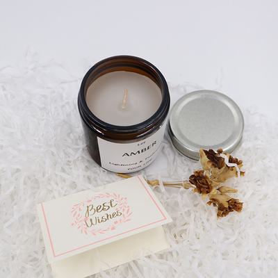 ODM Amber Glass Canning Mason Jar Lilin Untuk Fokus Aromaterapi