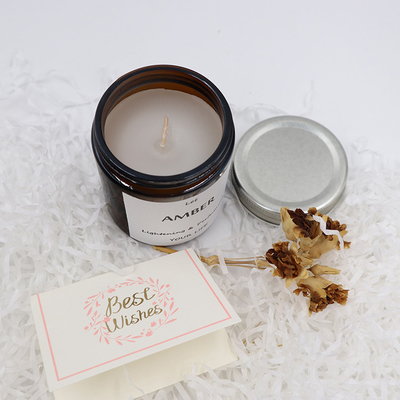 ODM Amber Glass Canning Mason Jar Lilin Untuk Fokus Aromaterapi