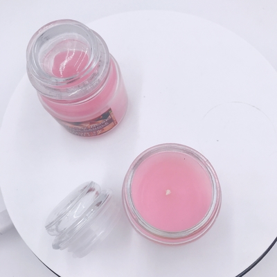 Aromaterapi Vegan Pink Mason Jar Lilin Mawar Beraroma Untuk Menghilangkan Stres