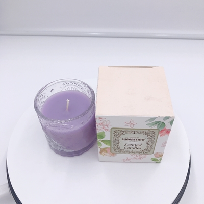 SGS Organik Ungu Minyak Esensial Aroma Lilin Rumah Dengan Kotak Hadiah 120g