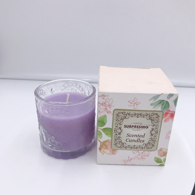 SGS Organik Ungu Minyak Esensial Aroma Lilin Rumah Dengan Kotak Hadiah 120g