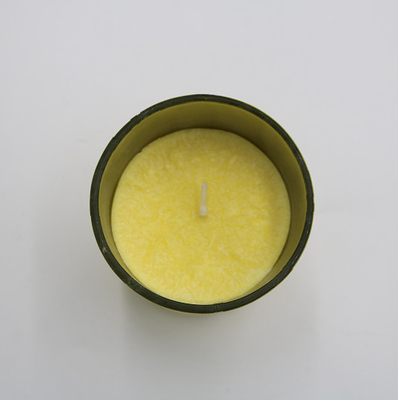 9cl Yellow Electroplated Glass Jar Lilin Wangi Dengan Pola Retak