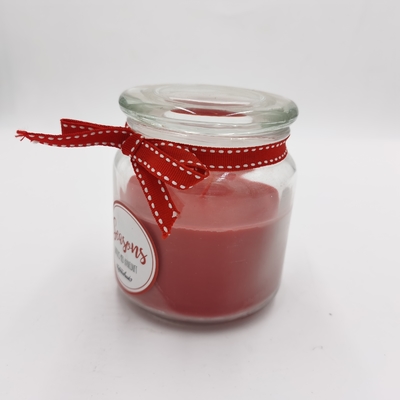 Personalized Red Paraffin Wax Essential Candle Light Jar Mason Untuk Natal