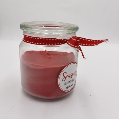 Personalized Red Paraffin Wax Essential Candle Light Jar Mason Untuk Natal