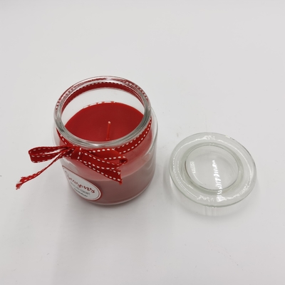 Personalized Red Paraffin Wax Essential Candle Light Jar Mason Untuk Natal