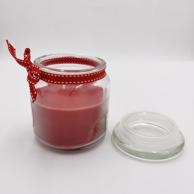Personalized Red Paraffin Wax Essential Candle Light Jar Mason Untuk Natal
