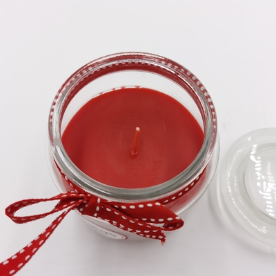 Personalized Red Paraffin Wax Essential Candle Light Jar Mason Untuk Natal